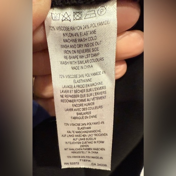 French Connection‎ Dress Faux Wrap Side Zipper Stretch Body Con Black Size 4 - Picture 9 of 11